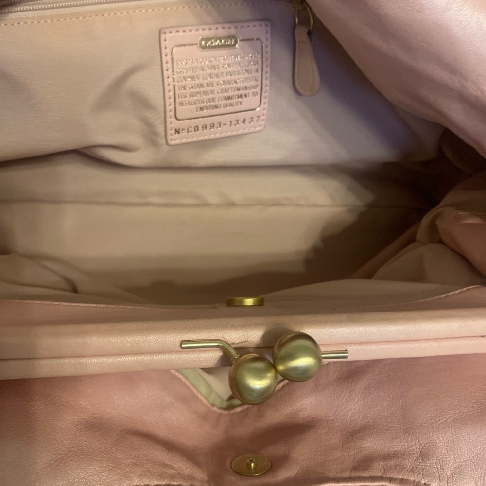Coach Blush Pink Shiny Leather Shoulder Bag - Picture 7 of 7